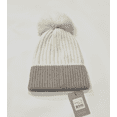 thumbnail image 2 of SOIA & KYO Ciel Rib-knit Beanie Hat Detachable Feather Pom Pom Ivory Tan, 2 of 4