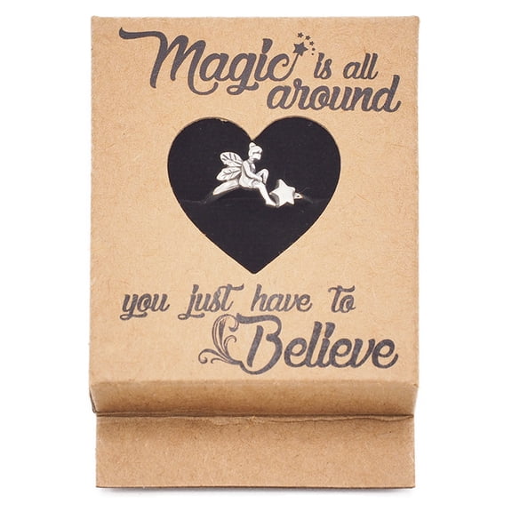 Quan Jewelry Magical Ring with Fairy and Star, Lovely Rings for Women, comes with Inspirational Quote