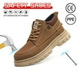 thumbnail image 3 of ywluxe Steel Toe & Composite Toe Work Shoes for Men - Waterproof, EVA Sole, Non-Slip, Puncture Proof & Durable Microfiber Safety Shoes, 3 of 10