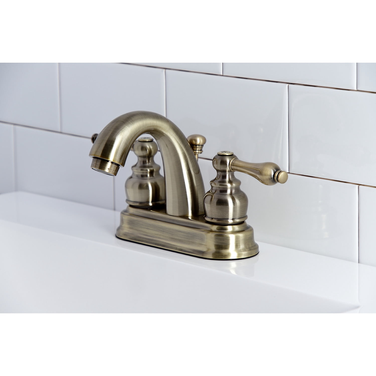 Kingston Brass KB5613AL Restoration 4 in. Centerset Bathroom Faucet, Antique Brass