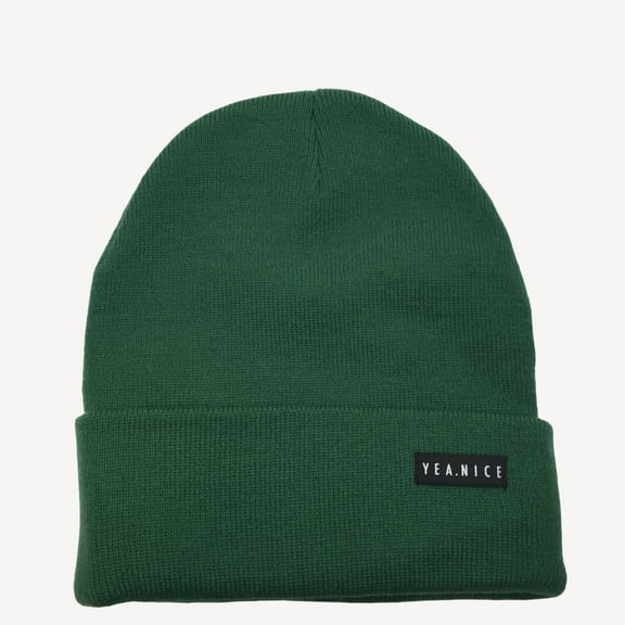 Yea.Nice Men Legend Knit Forest Green Folded Beanie Winter Wear Snow Skiing Warm