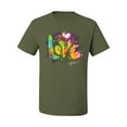 thumbnail image 2 of Wild Bobby, Colorful Rainbow Paint Love Streetwear Men's Graphic T-Shirt, Military Green, 5XL, 2 of 3