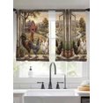 thumbnail image 2 of Farm Animals Sheer Curtains 2 Panels Set Pastoral Landscape Farmhouse Rooster Hen Chicken Barn Sheer Window Curtains Light Filtering Rod Pocket Voile Drapes for Bedroom Living Room 52"x45", 2 of 8