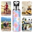 thumbnail image 7 of Yayeee 20oz Insulated Water Bottle Double Wall Stainless Steel with Flip Straw Lid, Pink Daisy, 7 of 7