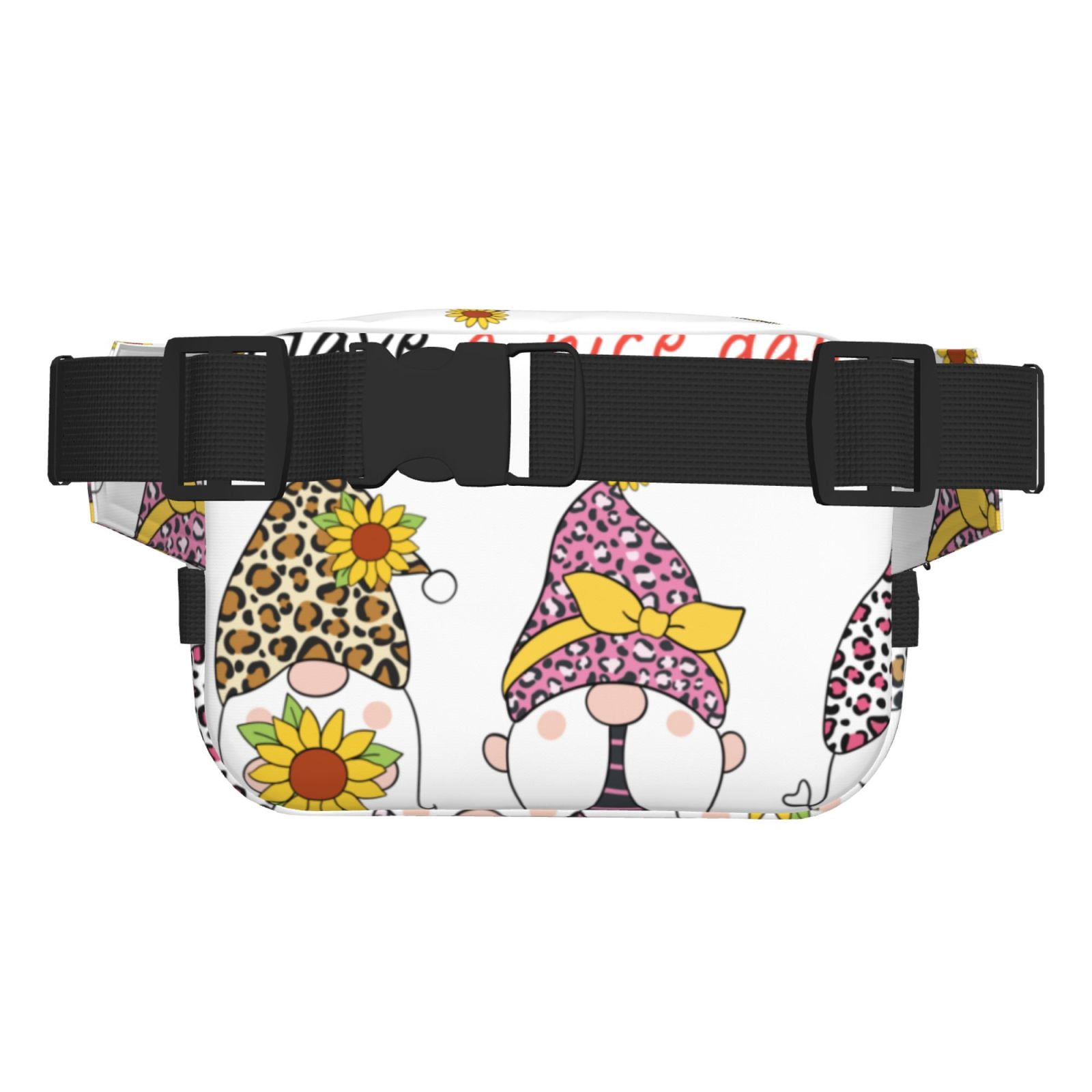 Picia Have a Nice Day Print Square Double-Layer Waist Bag Mini Adjustable Waist Belt Bag Exercise Running Travel Hiking