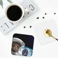 thumbnail image 5 of Kll Square Drink Coasters Set Of 4,Pu Leather Absorbent Coasters Set Decorative Coffee Cup Coasters Housewarming Gift For Home Decor-Cat Astronaut, 5 of 9