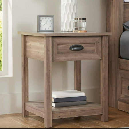 Better Homes and Gardens Lafayette Night Stand, Washed Oak Finish