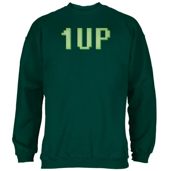 Gamer Geek Birthday 1 Up Extra Life Mens Sweatshirt Forest Green 2XL