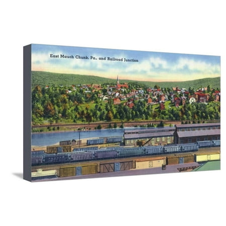 Mauch Chunk Pennsylvania - Jim Thorpe, Pennsylvania - View of East Mauch Chunk and Rr Junction Stretched Canvas Print Wall Art By Lantern Press