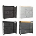 thumbnail image 3 of ZHOUB 7 Drawer Dresser, Small Dresser with Drawers, Fabric Dressers for Bedroom, Dresser with Shelves, Living Room, Closets, Sturdy Steel Frame, Wooden Top, Easy Pull Fabric Bins-Light Gray, 3 of 10