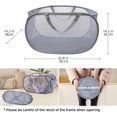 thumbnail image 2 of Foldable Mesh Pop Up Laundry Basket, Durable Collapsible Laundry Baskets, Mesh Pop Up Laundry Hamper With Side Pocket, 2 of 5