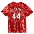 thumbnail image 3 of Juniors Elly De La Cruz Red Cincinnati Reds Name & Number Sequin V-Neck Top, 3 of 3