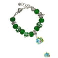 thumbnail image 2 of Delight Jewelry Resin Blowfish - Green Irish Luck Bead Charm Bracelet, 7.5", 2 of 4