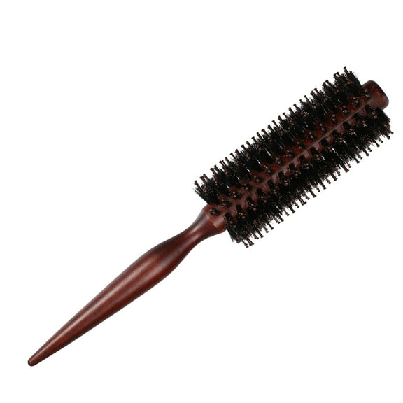 Unique Bargains Straight Hair Brush Round Brush Hairstyle Wavy Styling Tool 1.77" Wood Brown
