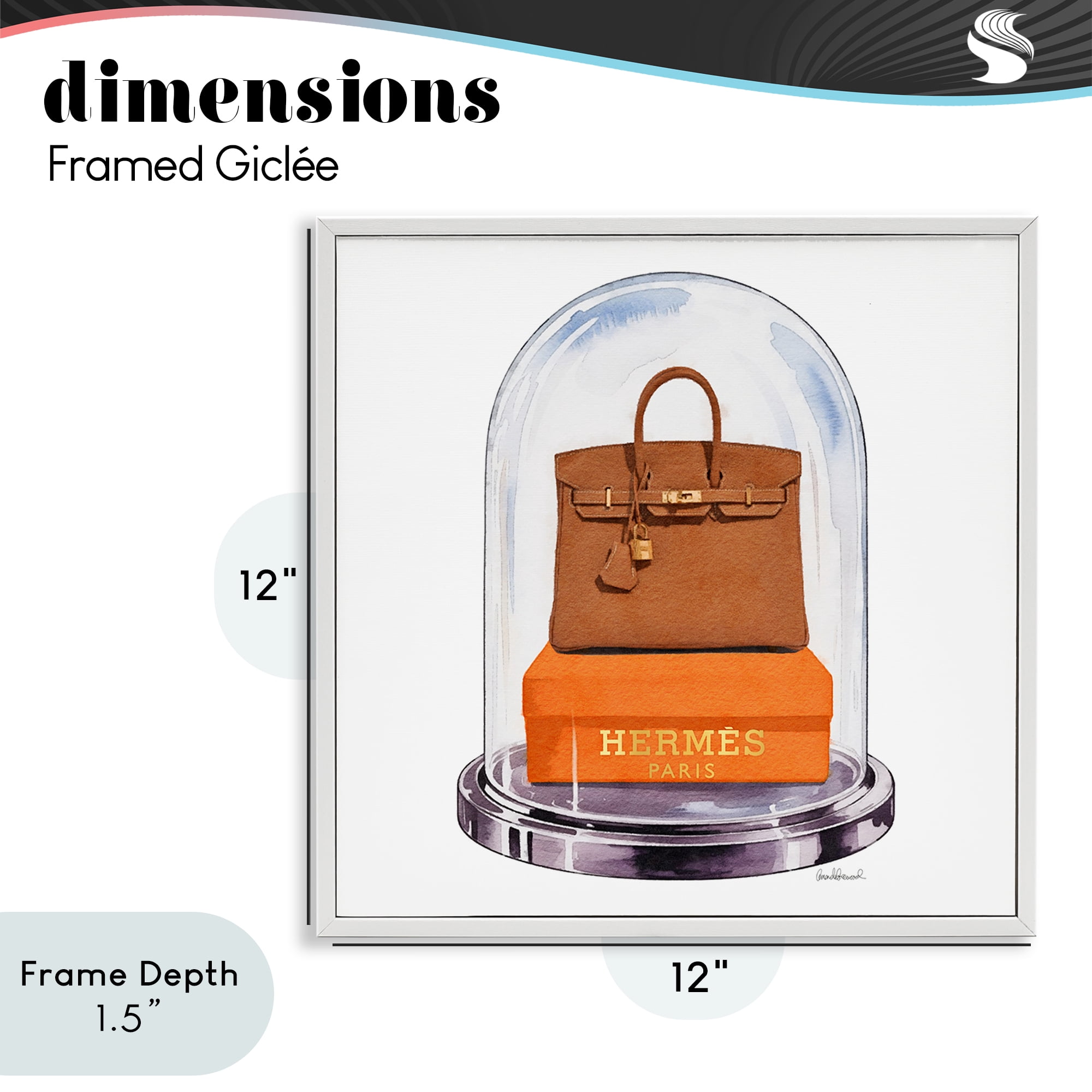 Stupell Industries Luxury Handbag Dome White Framed Giclee Art, design by Amanda Greenwood