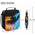 thumbnail image 5 of Lunch Box Bag Abstract Fiery Dragons Pattern Lunchbox Insulated Thermal Cooler Ice Adjustable Shoulder Strap for Women Men, 5 of 10