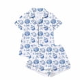 thumbnail image 2 of Women's Pajama Set Short Sleeve Top with Pants Soft Knit Sleepwear Loungewear, 2 of 3