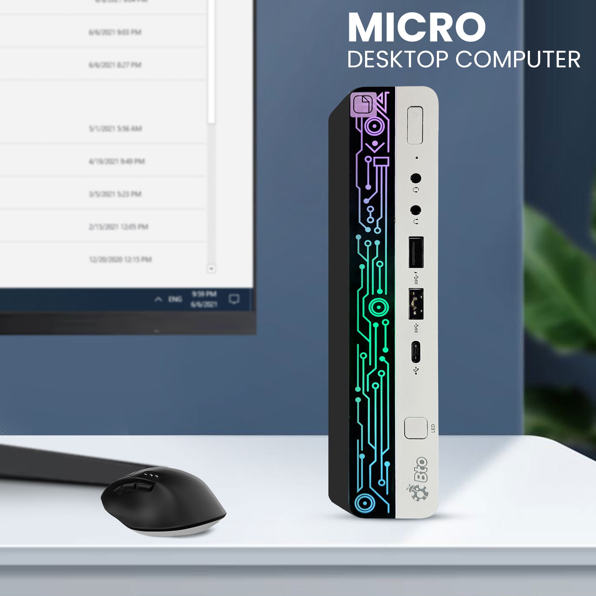 Restored HP Desktop Computer Mini PC G4 Intel Hexa Core i5-8500 8GB RAM 256GB NVMe SSD , RGB Keyboard & Mouse, BTO Wi-Fi Windows 11 Pro (Refurbished)