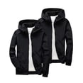 thumbnail image 2 of AHTJRT 2 Pcs Rain Jacket for Kids Lightweight Outdoor Climbing Hiking Travel Windbreaker Coats Softshell Full Zip Hooded Outerwear Jackets Black#01 4-5 Years, 2 of 9