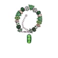 thumbnail image 2 of Fimo Clay Three Peas in a Pod Green Christmas Bead Bracelet, 2 of 4