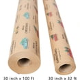 thumbnail image 2 of Kraft Christmas Wrapping Paper Jumbo Roll Merry Christmas Truck Tree Letters Design Xmas Gift Wrap Paper 30 in x 100 ft, 2 of 8
