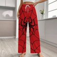 thumbnail image 2 of Spider Web Pajamas Leisure Trousers Soft Warm Sleepwear Bottoms Loose Retro Nightwear, 2 of 6