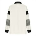thumbnail image 4 of Taqqpue Women's Oversized Sweatshirt Lapel Collared V Neck Shirts Pullover Color Block Striped Long Sleeve Tops, 4 of 6