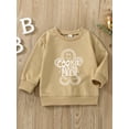 thumbnail image 3 of Arvbitana Toddler Baby Girls Boys Christmas Sweatshirt Long Sleeve Round Neck Gingerbread Man Letter Print Pullover Spring Autumn Shirt Tops12M-5T, 3 of 9