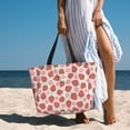 thumbnail image 4 of Yiaed Strawberry Flower Print Large Capacity Beach Travel Bag - Waterproof Zipper Vacation Tote for Sandproof Storage, and Camping, 4 of 5