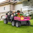 thumbnail image 2 of 24V 2 Seater Kids Ride On UTV Dump Truck, 6-Wheel Electric Ride On Car with Tipping Trailer, Remote Control, Bluetooth Music, LED Lights, Shovel, and Durable Tires for Big Kids, 2 of 8
