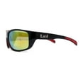 thumbnail image 3 of Locs Mens Color Mirror Wrap Rectangle Gangster Sport Sunglasses Black Red Orange Mirror, 3 of 4