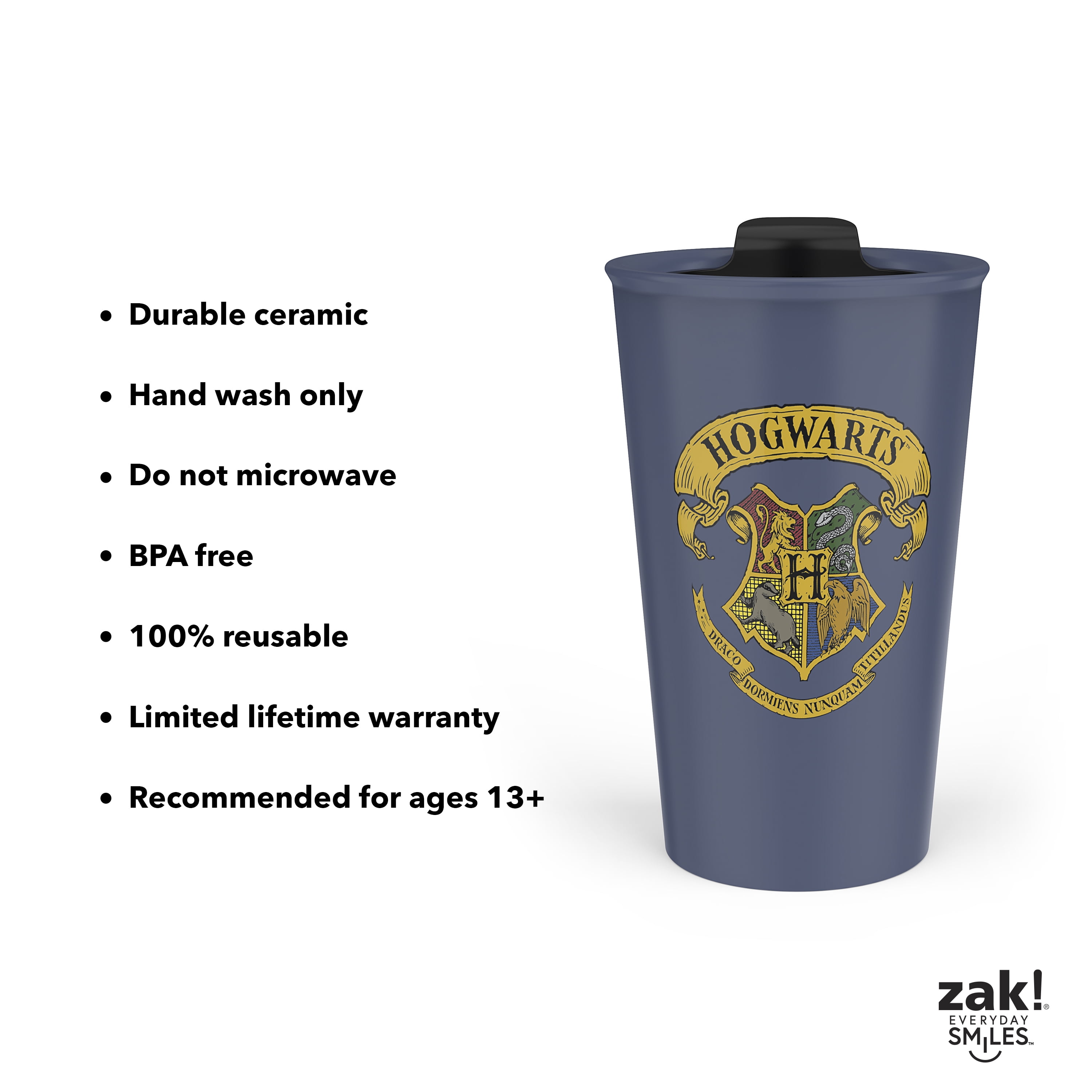 Zak Designs 11oz Harry Potter Java Twist Tumbler, Ceramic Tumbler