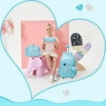 thumbnail image 2 of Kids Rolling Backpacks for Girls with Wheels Backpack for School with Lunch Box Pencil Case for Elementary School Students Kids Carry on Luggage with Wheels Ages 8-10 Blue, 2 of 5