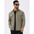 thumbnail image 4 of DARING DIVA Long Sleeve Button Solid Color Casual Work Jacket S Gray Khaki, 4 of 7