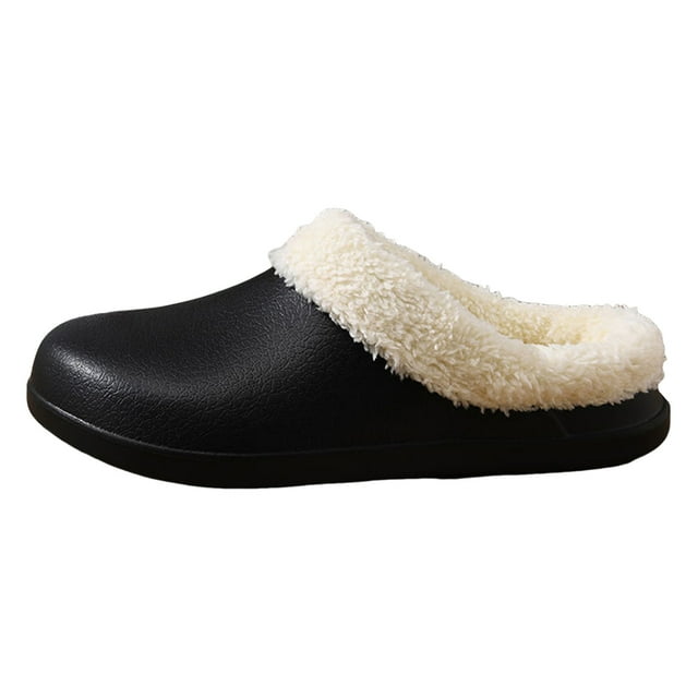 Leozcaa Pantoufles de Maison Sabots Classiques Imperméables Pantoufles Duveteuses d'Hiver pour Femmes Hommes Intérieur et Extérieur