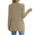 thumbnail image 5 of Scyoekwg Womens Long Sweaters Fall Fashion Dressy Casual Long Sleeve Top for Women Crewneck Tunic Knit Sweaters Loose Fit Pullover With Pockets (Dark Beige,XL), 5 of 7