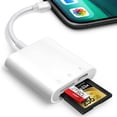 thumbnail image 1 of SD Card Reader, Lightning to SD Card Reader Trail Game Camera SD Card Viewer with Dual Slot for MicroSD/SD,Photography Memory Card Adapter,Plug and Play, 1 of 8