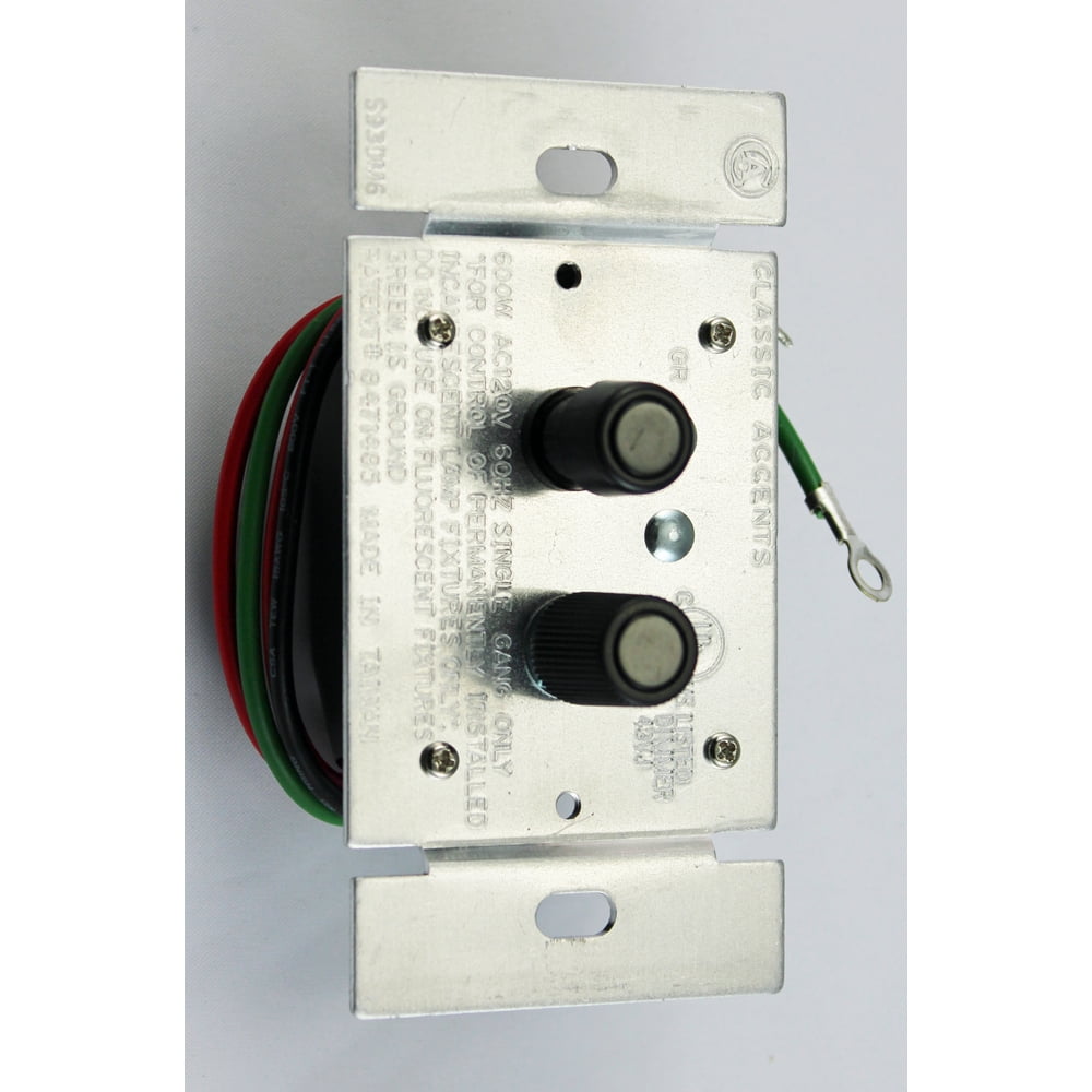 Classic Accents Three Way 600 Watt Black Button Antique Push Button Dimmer Light Switch