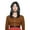 Black Mixed Blue, variant on Women's Long Layered Straight Wig Synthetic Hair Fiber with Layered Bangs and Natural Highlights - Black Mixed Red