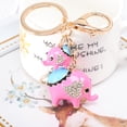 thumbnail image 5 of Delicate Rhinestone Key Chain Cartoon Elephant Key Ring Car Keychain Bag Pendant Charm Christmas Birthday Gift (Pink), 5 of 6