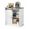 thumbnail image 1 of VEVOR Coffee Bar Cabinet 3-Tier Coffee Bar Table with Barn Doors Brown White, 1 of 9