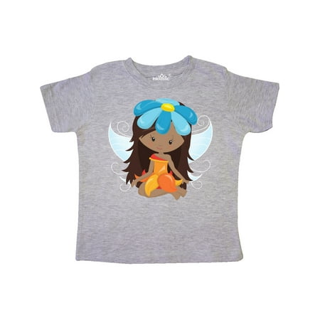 

Inktastic African American Fairy Fairy With Blue Flower Gift Toddler Toddler Girl T-Shirt