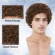 thumbnail image 5 of Peluca Tereshar para hombre, rizada, afro, marrón, con gafas de los años 70 y 80, 5 of 8