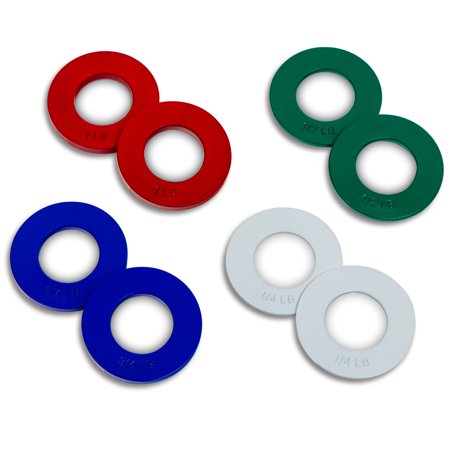 Fractional Weight Plates - 2 each of 1/4  1/2  3/4  1 lb. Total Set of 8 by Trademark Innovations (Carrybag Included)