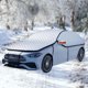 thumbnail image 1 of Protector contra granizo y hielo con espejo lateral, impermeable, para nieve, hielo y granizo, para parabrisas de coche, monovolumen y automóvil. 233 x 446 cm, 1 of 8