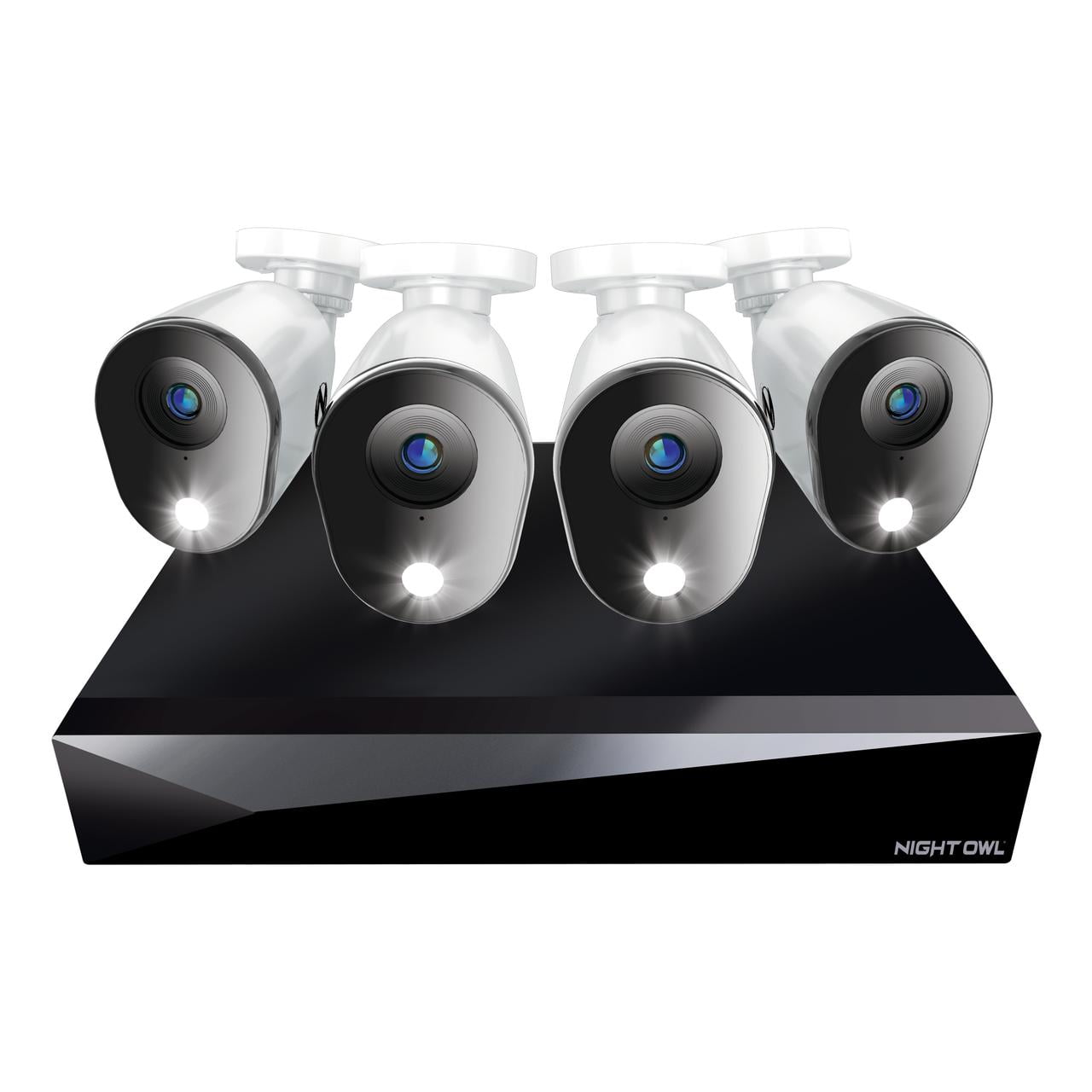 Night Owl 4 Channel 2K DVR with 4 Wired 2K Cameras and 64GB Micro SD Card