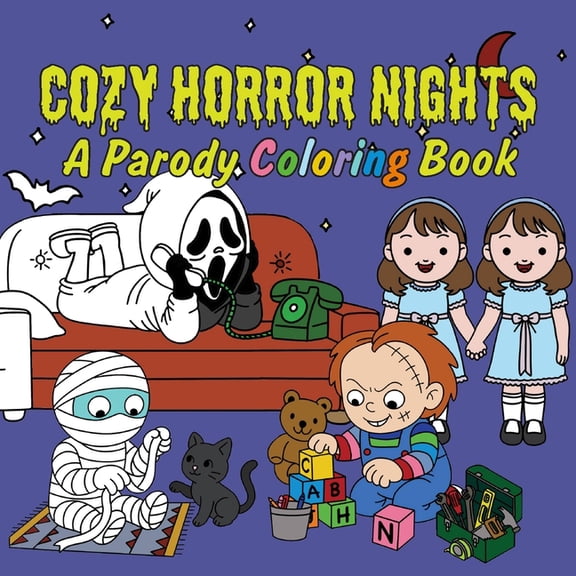 Cozy Horror Nights: A Parody Coloring Book: Cute Chibi Manga Meets Spooky Halloween Fun for Stress Relief & Relaxation, (Paperback)