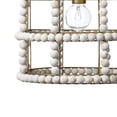 thumbnail image 5 of 16 Inch Transitional Birdcage Pendant Light Wood Beads Iron Frame White, 5 of 7