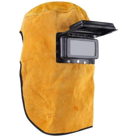 

ZAGHNRENJ Welding Helmet Heat Resistant Breathable Welding Mask with Lens Leather Mask for TIG MIG ARC Weld Hood Helmet ABB-690