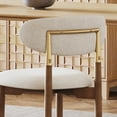 thumbnail image 3 of AFO Set of 4 Dining Chairs, Chenille Upholstered Kitchen Side Chairs with Wood Legs and Backrest for Modern Mid-Century Dining Room and Restaurant, Beige, 3 of 14